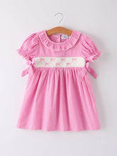 Load image into Gallery viewer, Bow Embroidered Plaid Baby Girl Dress