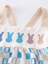 Load image into Gallery viewer, Beige Plaid Rabbit Applique Boy Romper