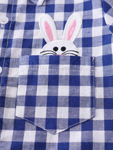 Load image into Gallery viewer, Blue Plaid Rabbit Boy Shirt
