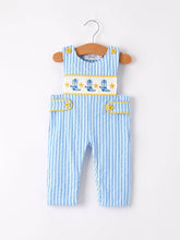 Load image into Gallery viewer, Autumn Blue Striped Baby Boys' Romper
