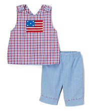 Load image into Gallery viewer, Flag Applique Top &amp; Capri Set
