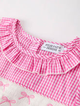 Load image into Gallery viewer, Bow Embroidered Plaid Baby Girl Dress
