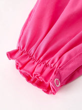 Load image into Gallery viewer, Pink Smocked Church Christ Bishop Christening Bow Baby Girl Romper
