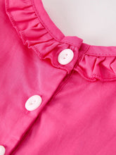 Load image into Gallery viewer, Pink Smocked Church Christ Bishop Christening Bow Baby Girl Romper
